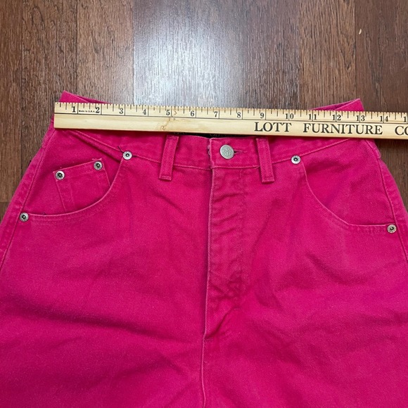 Vintage Wrangler Hot Pink High Waisted Straight Leg Jeans Made in USA 11/12 - Picture 4 of 8
